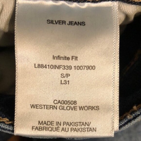 Silver Jeans Infinite Fit High Rise Straight Leg Jeans Sz S/P L31 - Picture 14 of 15